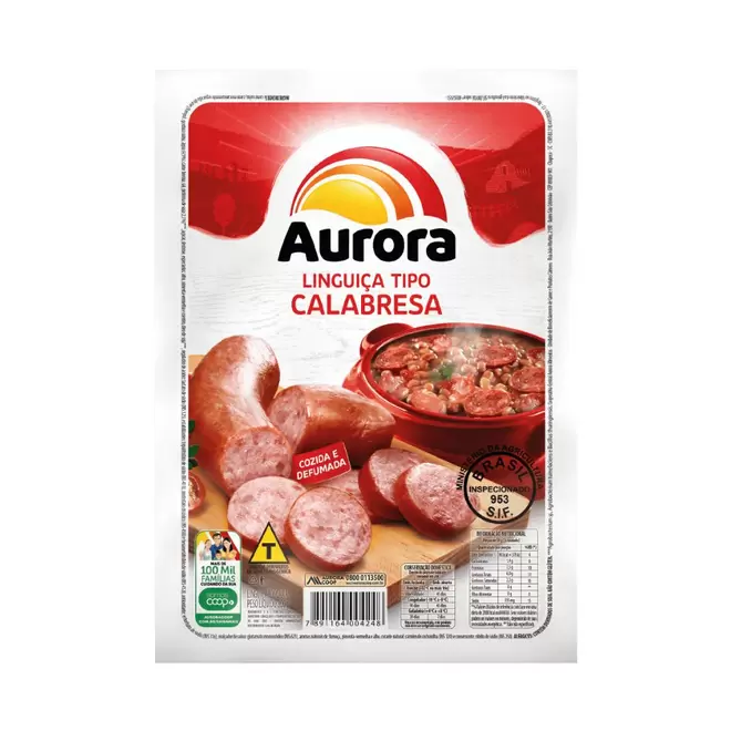 Oferta de Linguiça Calabresa Defumada Pacote Aurora 400g por R$19,98 em Mambo