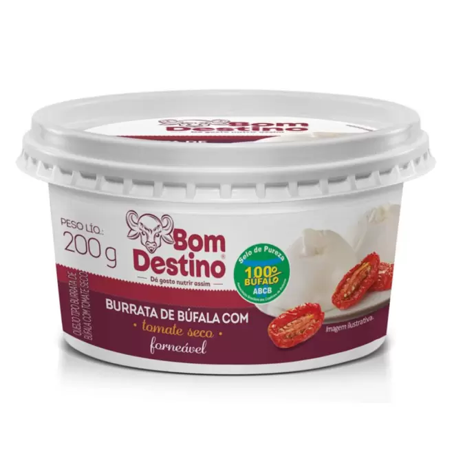 Oferta de Queijo Burrata de Búfala Tomate Seco Bom Destino 200g por R$19,9 em Mambo