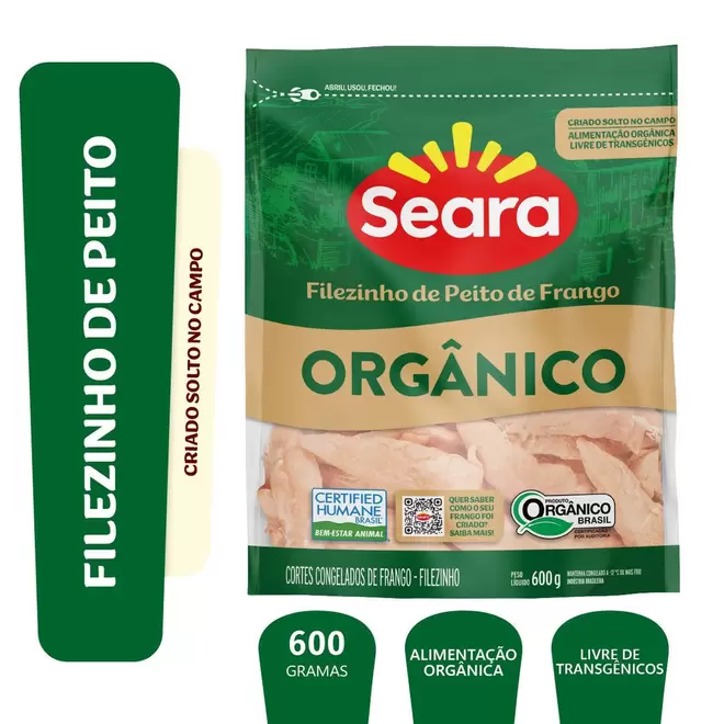 Oferta de Filezinho Sassami Orgânico 600g Seara por R$24,98 em Mambo