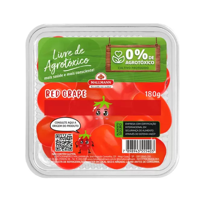 Oferta de Tomate Red Grape Livre de Agrotóxicos Mallmann 180g por R$5,89 em Mambo