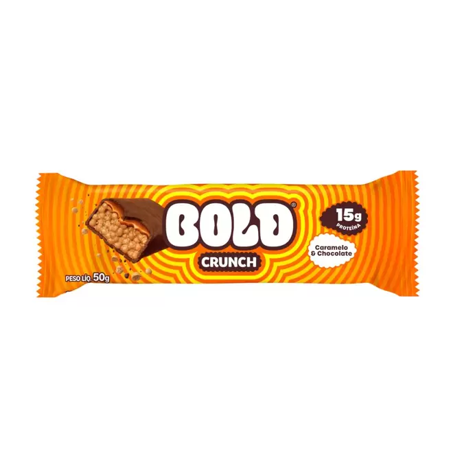 Oferta de Barra Proteica Caramelo e Chocolate Crunch Bold 50g por R$13,98 em Mambo