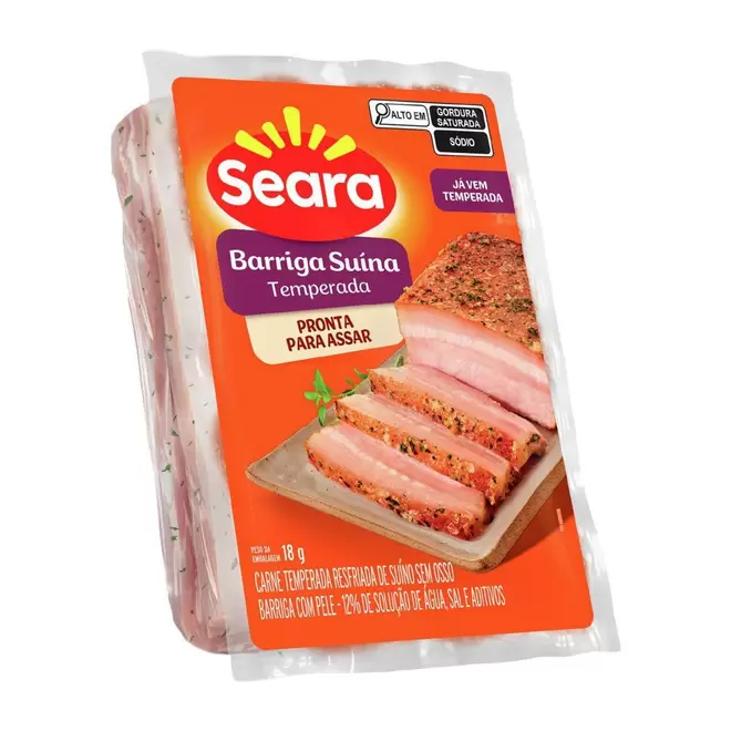 Oferta de Barriga Suína Temperada Seara Kg por R$14,99 em Mambo