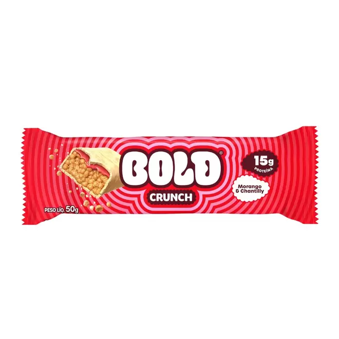 Oferta de Barra de Proteína Morango e Chantilly Crunch Bold 50g por R$13,98 em Mambo