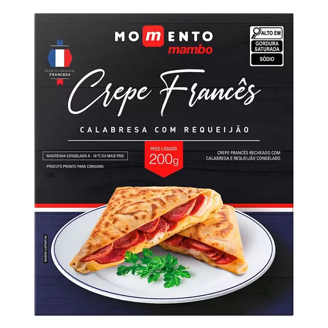 Oferta de Crepe Francês Calabresa Com Catupiry Momento Mambo 200g por R$20,98 em Mambo