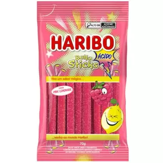 Oferta de Bala Pink Lemonade Ácido Balla Sticks Haribo 70g por R$6,59 em Macromix Atacado