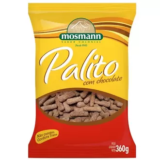 Oferta de Biscoito Doce Mosmann Palito Glaceado Chocolate Embalagem 360G por R$7,69 em Macromix Atacado