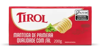 Oferta de Manteiga Tirol Tablete Com Sal 200g por R$8,69 em Macro Atacado Treichel