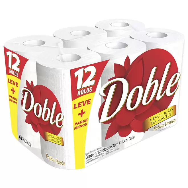 Oferta de Papel Higiênico Doble Neutro Folha Dupla Skincare Com 12 Rolos 30 Metros por R$14,79 em Macro Atacado Treichel