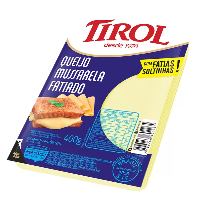 Oferta de Queijo Mussarela Fatiado Tirol 400g por R$17,49 em Macro Atacado Treichel