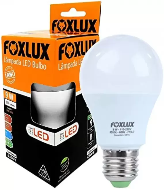 Oferta de Lâmpada Foxlux Led Bulbo 6500k 9w por R$2,89 em Macro Atacado Treichel