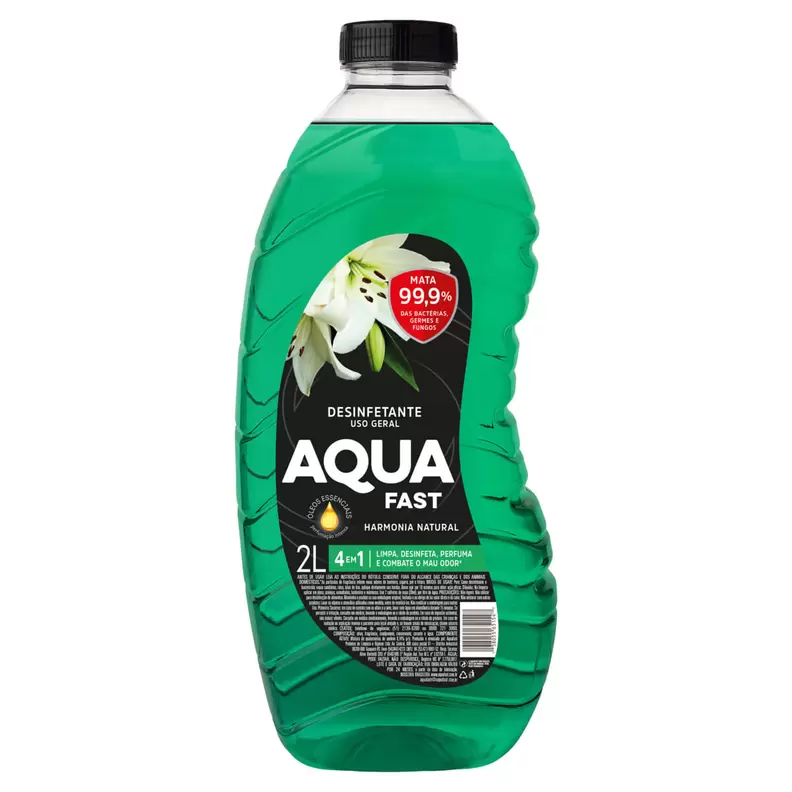 Oferta de Desinfetante Aquafast Harmonia Natural 2l por R$6,29 em Macro Atacado Treichel