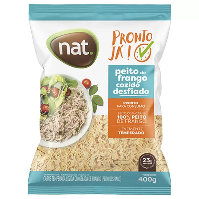 Oferta de Peito De Frango Nat Cozido Desfiado Congelado 400g por R$13,98 em Macro Atacado Treichel