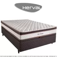 Oferta de Cama Box Baú Casal Herval New Veneza, 66x138x188 cm, Molas Bonnel por R$2099,16 em Lojas TaQi