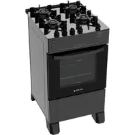 Oferta de Fogão 4 Bocas Atlas Mônaco Top Glass com Acendimento Automático e Mesa de Vidro, Preto por R$749 em Lojas TaQi