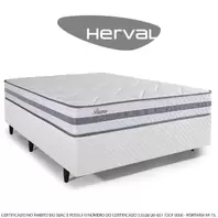 Oferta de Cama Box Casal Molas Ensacadas Herval Parma, 61x138x188 cm, Branco por R$1422,08 em Lojas TaQi