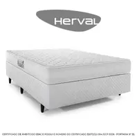 Oferta de Cama Box Casal, Espuma Composta Herval Frontier, 59x138x188 cm, Branco por R$1218,78 em Lojas TaQi