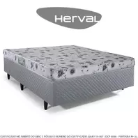 Oferta de Cama Box Casal, Espuma D23 Herval Sonum, 51x138x188 cm, Cinza por R$710,53 em Lojas TaQi