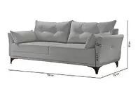 Oferta de SOFA 2L MARTINS M-97 1,90MT TECIDO B397 LINHO - CINZA por R$2399 em Lojas Guido