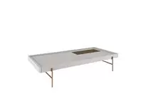 Oferta de MESA DE CENTRO BETHA MAIOR 130X25X63 - COM METAL COBRE por R$2290 em Lojas Guido