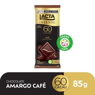 Oferta de Chocolate Intense Amargo 60% Cacau Café Lacta 85g por R$8,29 em Nagumo