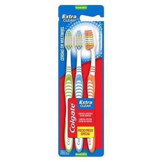 Oferta de Escova Dental Extra Clean Colgate 3un por R$14,99 em Nagumo
