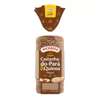 Oferta de Pão Forma Grãos Sabor Castanha e Quinoa Wickbold 350g por R$11,98 em Nagumo