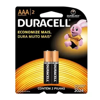 Oferta de Pilha Alcalina Aaa/2  2400b2 1,5v Duracell 2un por R$13,79 em Nagumo