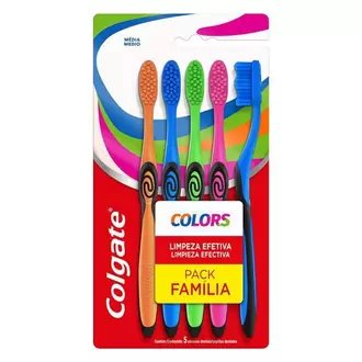 Oferta de Escova Dental Colors Colgate 5Un por R$25,99 em Nagumo