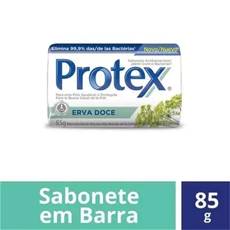 Oferta de Sabonete Antibacteriano em Barra Erva Doce Protex 85g por R$3,79 em Nagumo