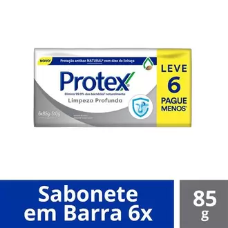 Oferta de Sabonete em Barra Limpeza Profunda Protex 85g com 6un por R$16,74 em Nagumo