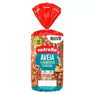 Oferta de Pão Integral Aveia e Sementes Clássicas Nutrella 350g por R$7,98 em Nagumo