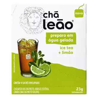 Oferta de Chá Ice Tea Sabor Limão Leão 23g Caixa com 10un por R$9,98 em Nagumo