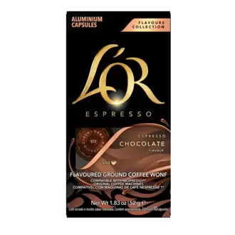 Oferta de Café Em Cápsula Torrado E Moído Expresso Chocolate L'or 52g Caixa Com 10caps por R$18,9 em Nagumo