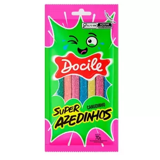 Oferta de Bala Regaliz Canudinho Super Azedinho Docile 70g por R$4,79 em Nagumo