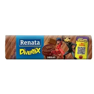 Oferta de Biscoito Divertix Recheado Sabor Chocolate Renata 110g por R$2,29 em Nagumo