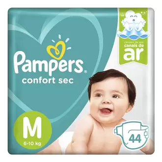 Oferta de Fralda M Pampers Confort Sec 44 Unidades por R$59,9 em Nagumo