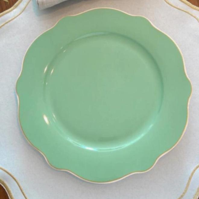 Oferta de Prato Raso Porcelana Verde 27cm por R$62,9 em Niazi Chohfi