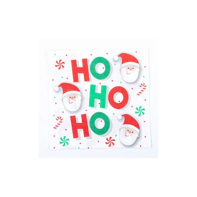 Oferta de Guardanapo Papel Hohoho Branco, Vermelho e Verde 33x33cm por R$15,9 em Niazi Chohfi