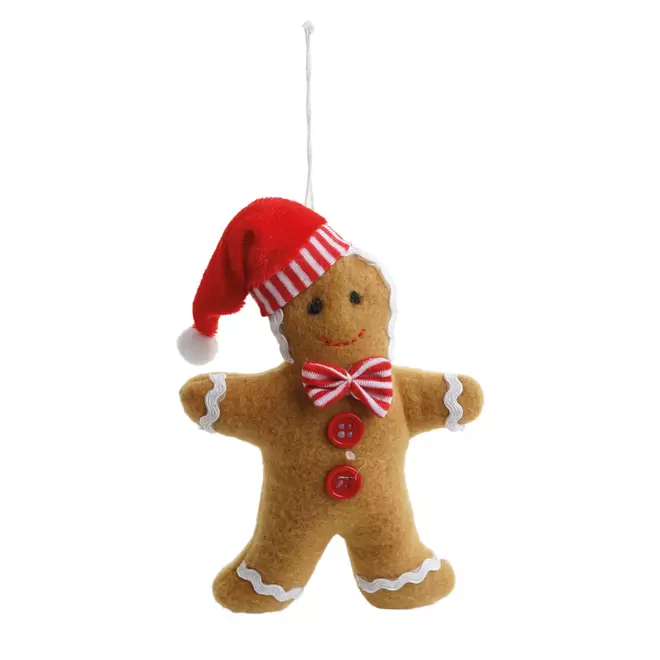 Oferta de Mini Box Gingerbread Com Gorro Marrom  Vermelho e Branco 12cm por R$26,9 em Niazi Chohfi