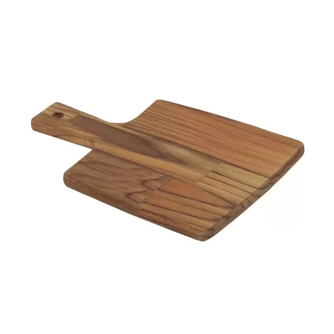 Oferta de Tabua Kitchen Madeira Teca Com Cabo 30x15 Cm por R$39,9 em Niazi Chohfi