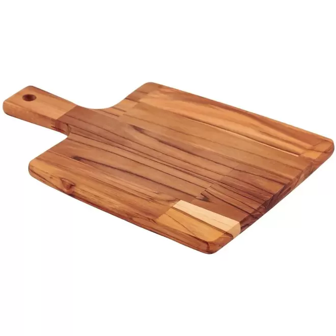 Oferta de Tabua Retangular Kitchen Madeira Teca Com Cabo 34x23cm por R$54,9 em Niazi Chohfi