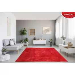 Oferta de Tapete Sala/Quarto New Soft Plus 150 x 200 cor vermelho liso Minas Brasil por R$190 em NovoLare