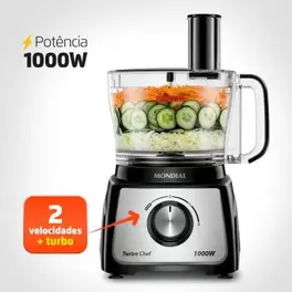 Oferta de Multiprocessador Mondial Turbo Chef  MPN-01-BF 1000W 110v por R$263 em NovoLare