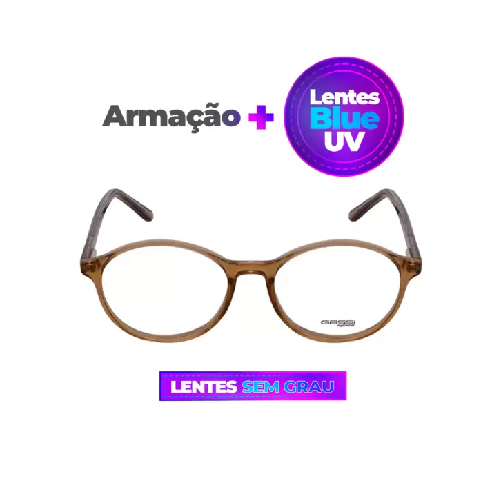 Oferta de Óculos  Gassi Eliot Amarelo + Lentes Blue UV por R$499,99 em Óticas Gassi