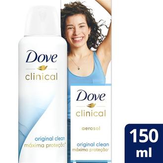 Oferta de Desodorante Antitranspirante Aerosol Clinical Original Clean Dove 150Ml por R$23,38 em Ourinhos Hipermercado
