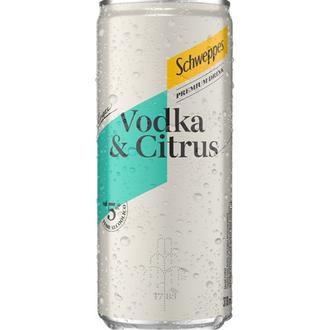 Oferta de Drink Pronto Vodka & Citrus Schweppes Premium Drink 310ml por R$5,99 em Ourinhos Hipermercado
