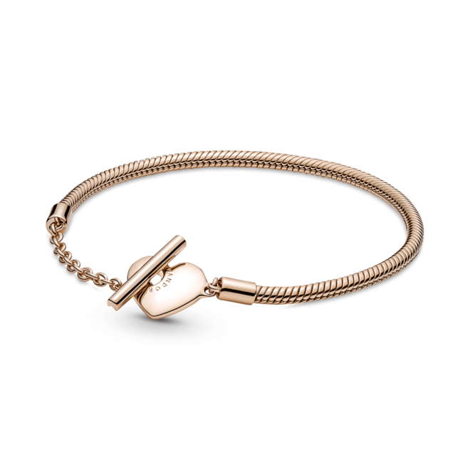 Oferta de Bracelete Pandora Moments_Fecho T Coracao Rose por R$2639 em Pandora