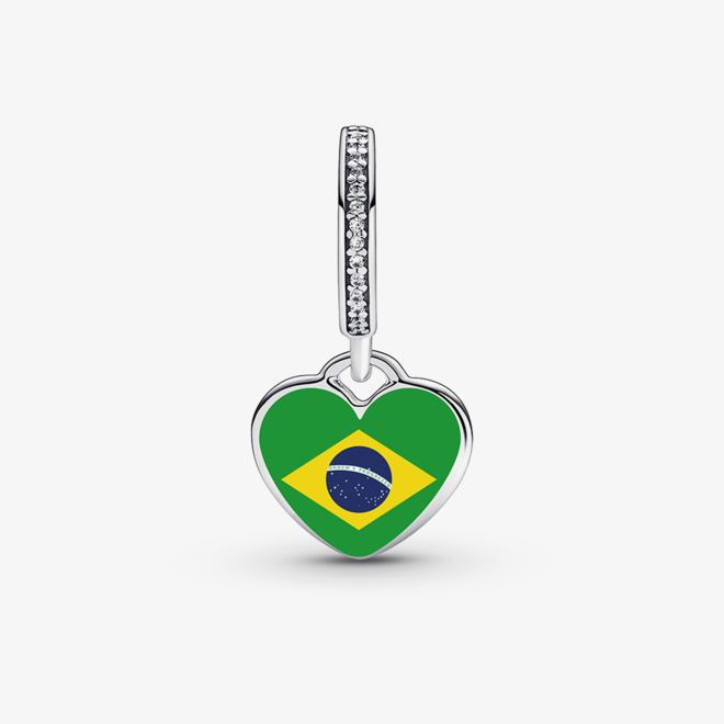 Oferta de Charm Prata Pendente Bandeira Do Brasil por R$539 em Pandora