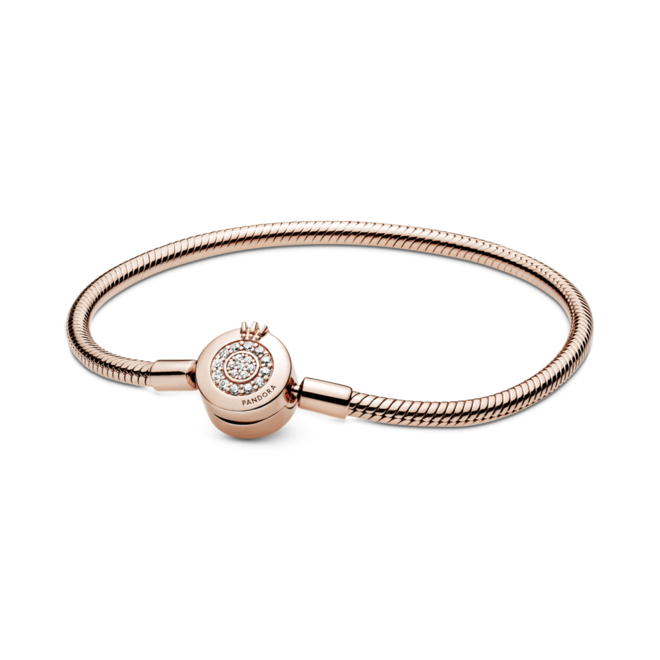 Oferta de Bracelete Pandora Coroa Em O Brilhante Em Ouro Rose por R$2629 em Pandora