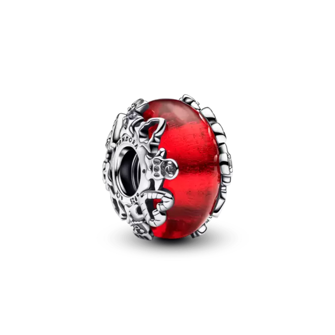 Oferta de Charm Prata De Natal Em Vidro Murano Vermelho por R$659 em Pandora